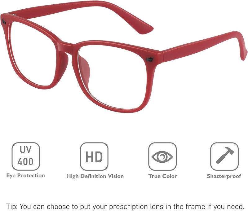 GQUEEN Fashion Glasses Non Prescription Fake Glasses for Women Men Clear Lens Square, 201582 - Image 2